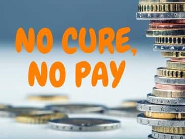 No cure, no pay tekst met muntgeld<br />